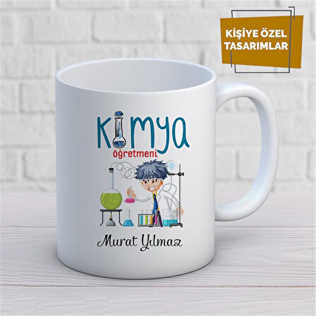 Kişiye Özel İsim Yazılabilir Kimya Öğretmeni Kupa Bardak