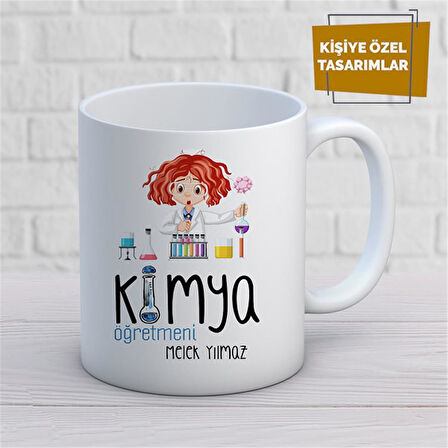 Kişiye Özel İsim Yazılabilir Kimya Öğretmeni Kupa Bardak