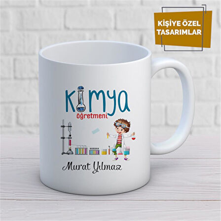Kişiye Özel İsim Yazılabilir Kimya Öğretmeni Kupa Bardak