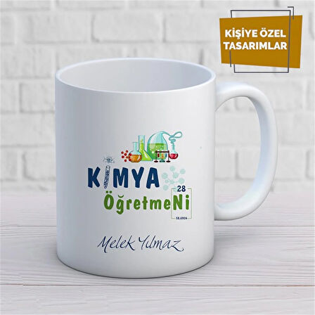 Kişiye Özel İsim Yazılabilir Kimya Öğretmeni Kupa Bardak
