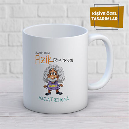 Kişiye Özel İsim Yazılabilir Fizik Öğretmeni Kupa Bardak