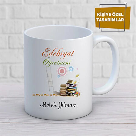 Kişiye Özel İsim Yazılabilir Edebiyat Öğretmeni Kupa Bardak