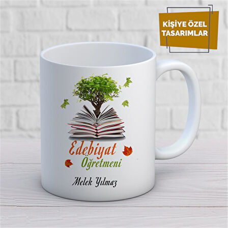 Kişiye Özel İsim Yazılabilir Edebiyat Öğretmeni Kupa Bardak