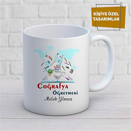 Kişiye Özel İsim Yazılabilir Coğrafya Öğretmeni Kupa Bardak