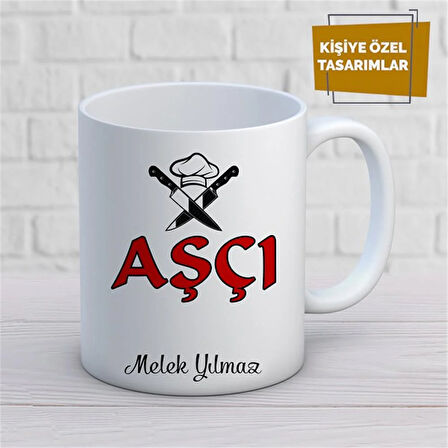 Kişiye Özel İsim Yazılabilir Aşçı Kupa Bardak