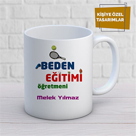 Kişiye Özel İsim Yazılabilir Beden Eğitimi Öğretmeni Kupa Bardak