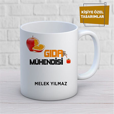 Kişiye Özel İsim Yazılabilir Gıda Mühendisi Kupa Bardak