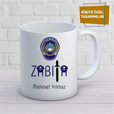 Kişiye Özel İsim Yazılabilir Zabıta Kupa Bardak
