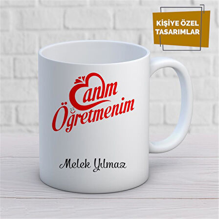 Kişiye Özel İsim Yazılabilir Canım Öğretmenim Kupa Bardak