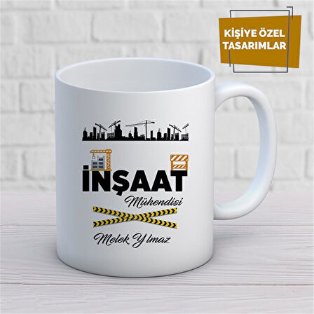 Kişiye Özel İsim Yazılabilir İnşaat Mühendisi Kupa Bardak