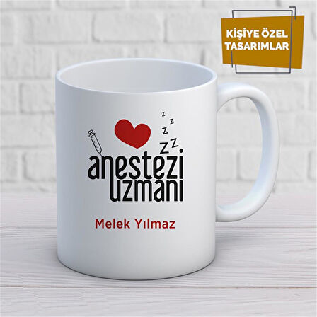 Kişiye Özel İsim Yazılabilir Anestezi Uzmanı Kupa Bardak