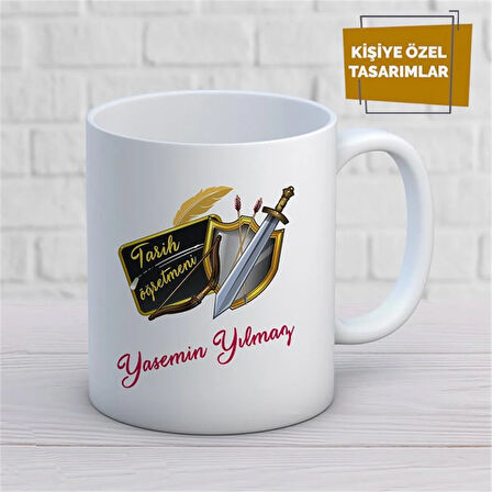 Kişiye Özel İsim Yazılabilir Tarih Öğretmeni Kupa Bardak