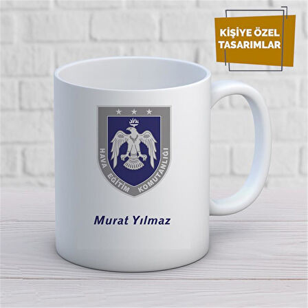 Kişiye Özel İsim Yazılabilir Hava Eğitim Komutanlığı Kupa Bardak