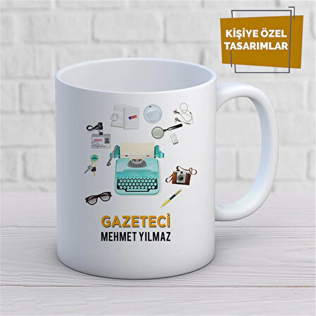 Kişiye Özel İsim Yazılabilir Gazeteci Kupa Bardak