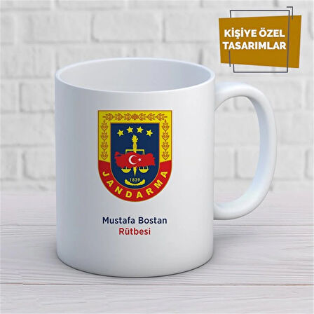 Kişiye Özel İsim Yazılabilir Jandarma Kupa Bardak