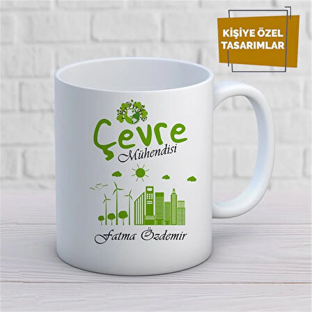 Kişiye Özel İsim Yazılabilir Çevre Mühendisi Kupa Bardak