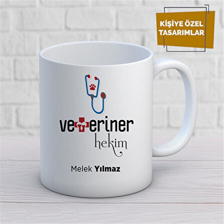 Kişiye Özel İsim Yazılabilir Veteriner Hekim Kupa Bardak