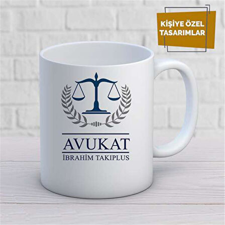 Kişiye Özel İsim Yazılabilir Avukat Kupa Bardak