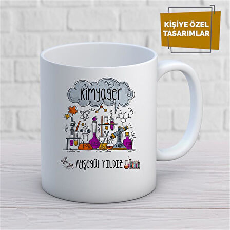 Kişiye Özel İsim Yazılabilir Kimyager Kupa Bardak