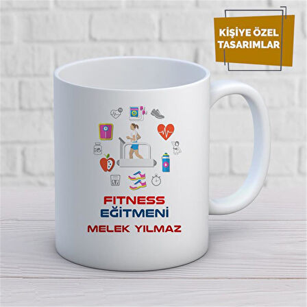Kişiye Özel İsim Yazılabilir Fitness Eğitmeni Kupa Bardak