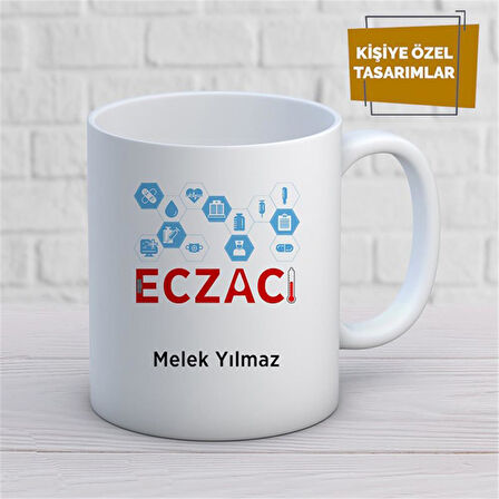 Kişiye Özel İsim Yazılabilir Eczacı Kupa Bardak