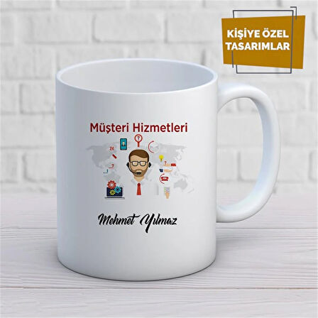 Kişiye Özel İsim Yazılabilir Müşteri Hizmetleri Kupa Bardak