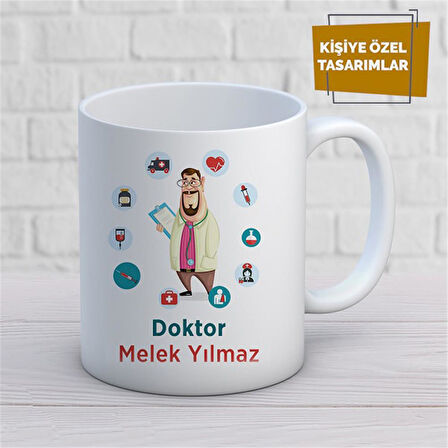 Kişiye Özel İsim Yazılabilir Doktor Kupa Bardak