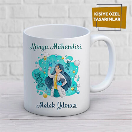 Kişiye Özel İsim Yazılabilir Kimya Mühendisi Kupa Bardak