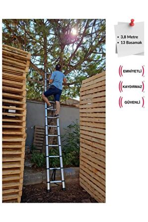 Teleskopik Merdiven 13 Basamak 380 cm