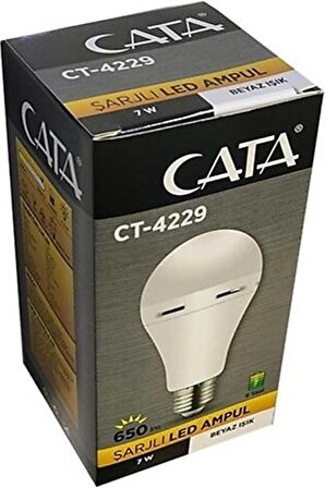 7 Watt E27 Duylu Şarjlı Led Ampul Ct-4229 - Beyaz Işık