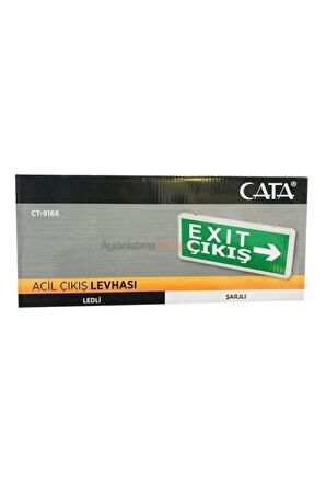 Ct-9166 3 Watt Acil Çıkış Exıt Levhası Ledli Şarjlı