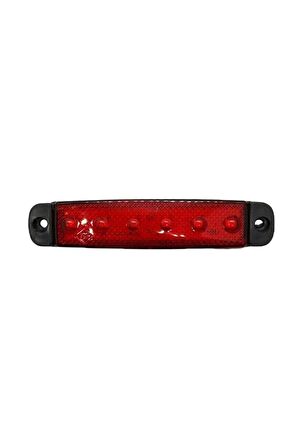 Parmak Lamba 6 Led 24 Volt Kırmızı Dc 12v Kamyon Ve Treyler Led Işık