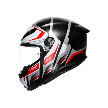 AGV KASK/K6 S E2206 MPLK KARVE MATT BLACK WHİTE RED CONFİGURATİON
