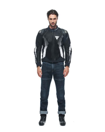 DAINESE CEK/ SUPER RIDER 2 ABSOLUTESHELL JACKET BLACK BLACK WHITE