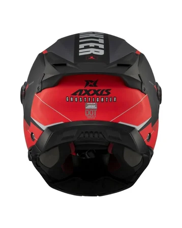 AXXIS Ghostfighter Maniac B5 Mat Gri Kırmızı Motosiklet Kaskı - MotoDede