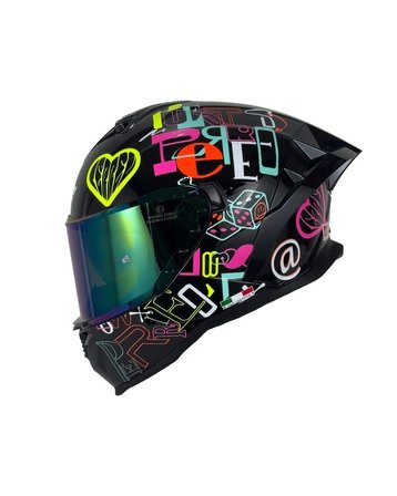 Sway SW-867 Peri Colorful Full Face Kask - MotoDede
