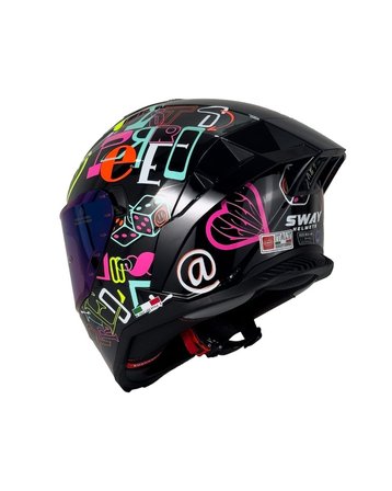 Sway SW-867 Peri Colorful Full Face Kask - MotoDede