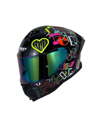 Sway SW-867 Peri Colorful Full Face Kask - MotoDede