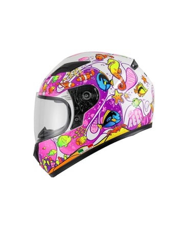 Sway SW-815K Ocean White Pink Full Face Çocuk Kaskı - MotoDede