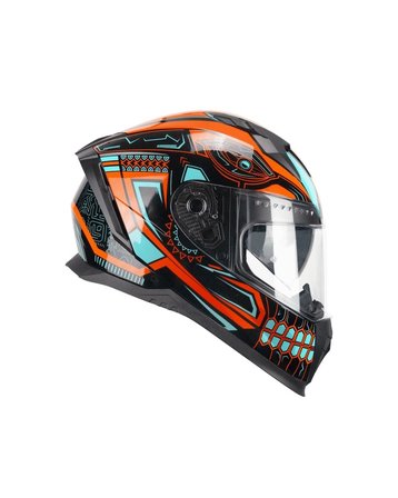 CGM 311M Blast Maya Tam Kapalı Kask - Turuncu/Mavi - MotoDede