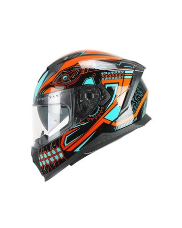 CGM 311M Blast Maya Tam Kapalı Kask - Turuncu/Mavi - MotoDede