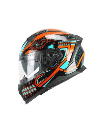 CGM 311M Blast Maya Tam Kapalı Kask - Turuncu/Mavi - MotoDede