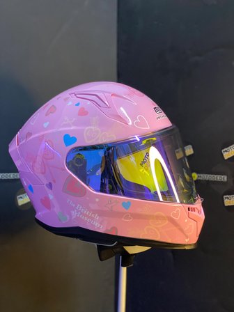 MTS M-910 Full Face Güneş Vizörlü Kask - Pretty Pembe - MotoDede