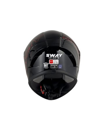 Sway F357 Full-Face Motosiklet Kaskı - Siyah/Kırmızı