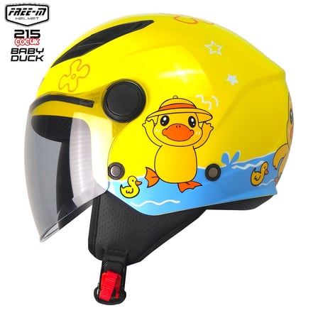 Free-M YA-215 Çocuk Motosiklet Kaskı - Yellow Duck (Sarı Ördek)