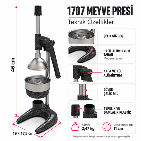 1707 MEYVE PRESİ (INDUSTRIAL TYPE FRUIT PRESS)