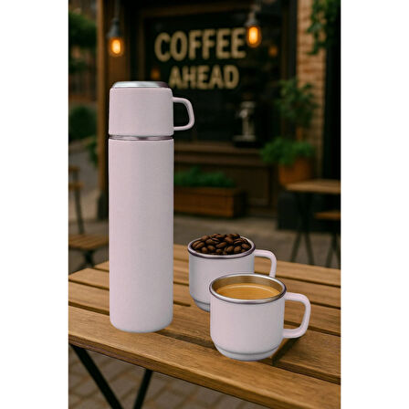 PASLANMAZ ÇELİK  3 BARDAKLI MATARA SETİ-500 ML