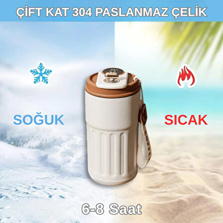 Akıllı Led Sıcaklık Göstergeli Çelik Termos/Mug-400 ml