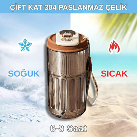 Akıllı Led Sıcaklık Göstergeli Çelik Termos/Mug-400 ml