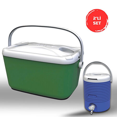 Buzluk Termos  Set-30 Lt Buzzy Buzluk Termos (1178 Cooler Box)+ +6.5 Lt Erciyes Piknik Termos (1403 Cooler Jug)